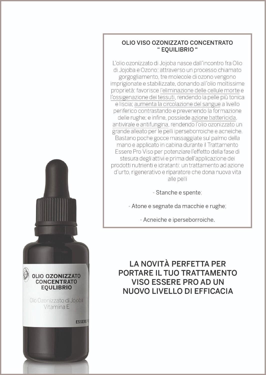 Olio viso ozonizzato Equilibrio — trattamento Essere Pro — Ma Belle Estetica